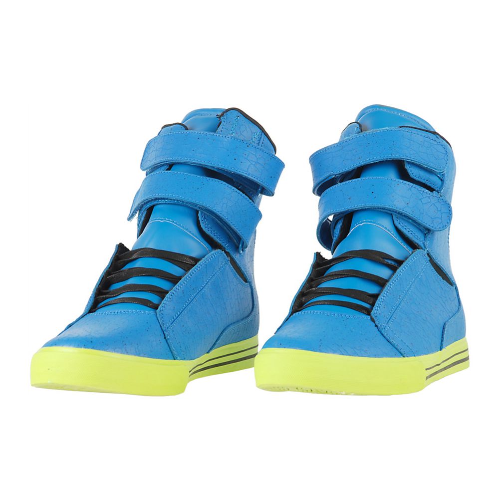 Baskets Montantes Supra TK Society Bleu Tuf Blue Crackle Homme | YGB-13213737